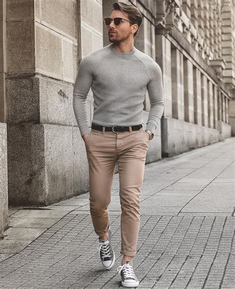 casual black chinos men's outfit.